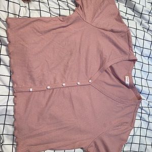 pink button down shirt